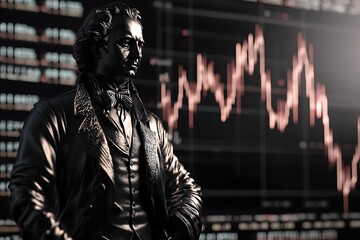 Fototapeta premium Stock market investment trading graph and chart