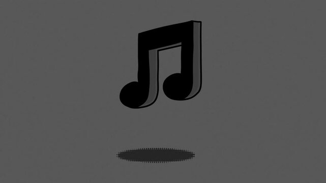 illustrated musical note icon on a grey background
