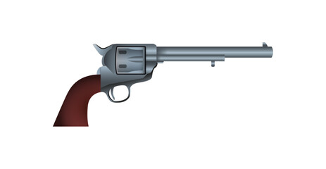 Vintage revolver handgun illustration
