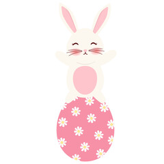 Easter Bunny standing in colorful egg