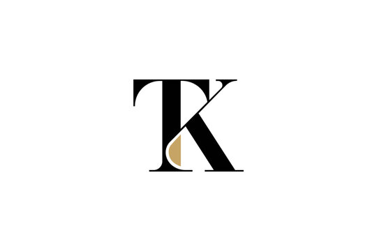 TK Monogram Logo.  sophisticated and timeless TK Monogram Logo. Designed with a classic serif typeface, this logo exudes elegance, luxury, and professionalism.
