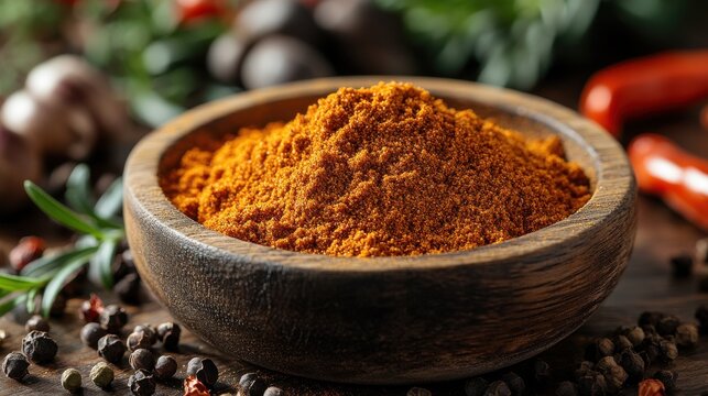 a wooden bowl filled with ground cumin powder known as kimyon toz in turkish this finely ground spice is essential in various cuisines adding a warm earthy flavor to dishes,stock photo