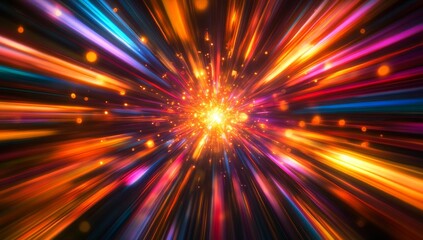 Naklejka premium Explosive burst of vibrant light rays