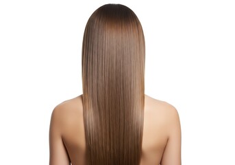 Naklejka premium Showing Off Long Straight Hair on a Woman with Bare Shoulders