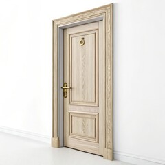 wooden door with a white background
