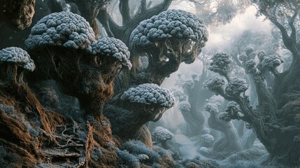 Enchanted Frost Forest: A Surreal Winter Wonderland