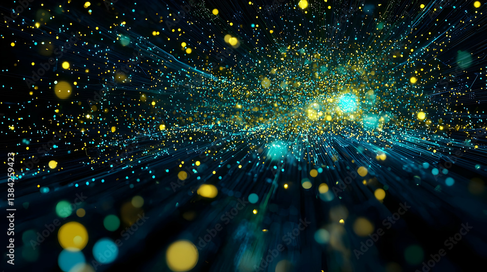 Poster abstract digital particle light show background