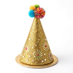 party hat and confetti