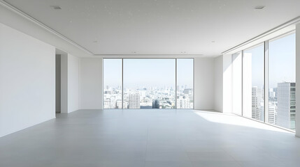 Empty Modern Office Space With City View