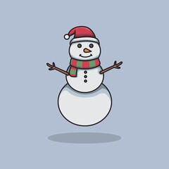 Vector illustration Christmas Snowman. Vector design Winter Snowman. Winter Christmas Snowman Icon design illustration and icon for website, digital and print