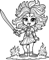 vector illustration of goddess kali