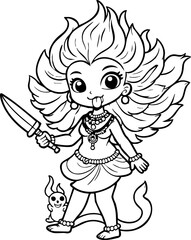 vector illustration of goddess kali