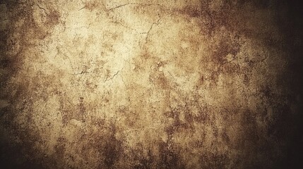 Cracked concrete surface. Aged background, grunge texture, weathered wall in sepia, brown, & beige