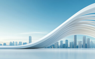Fototapeta premium Minimalist modern architecture and spatial structure