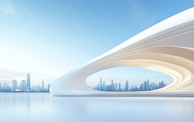 Minimalist modern architecture and spatial structure