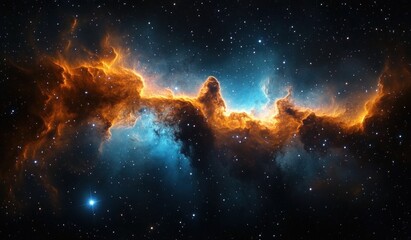 Fototapeta premium Vibrant Cosmic Nebula and Stars in Deep Space Galactic Clouds