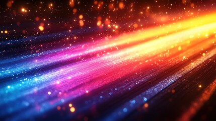 Obraz premium Vibrant streaks of light and sparkling particles