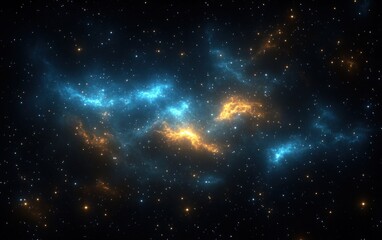 Obraz premium Cosmic Nebula with Glowing Stars in Deep Space