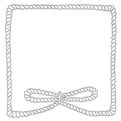 グレーの大きなリボン付きロープフレーム Adobe Illustrator Artwork