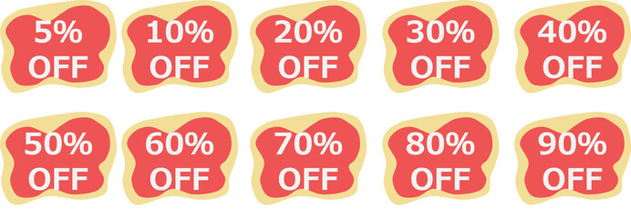 割引のグラフィック素材イラストセット