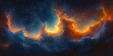 Stunning Cosmic Nebula Glowing with Ethereal Light in Hyperrealism