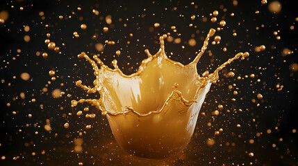 Golden Brown Liquid Splash