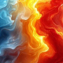 Obraz premium Abstract liquid flow background in vibrant reds and yellows