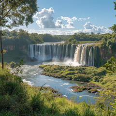 Fototapeta premium Upper Circuit (Circuito Superior) - Panoramic views of the falls from above. Less intense, great for photography
