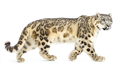 Fototapeta premium Snow Leopard isolated on white background