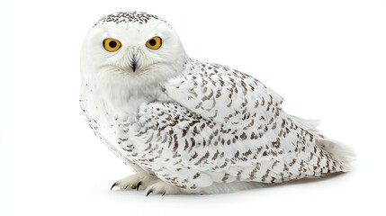Fototapeta premium Snowy Owl isolated on white background