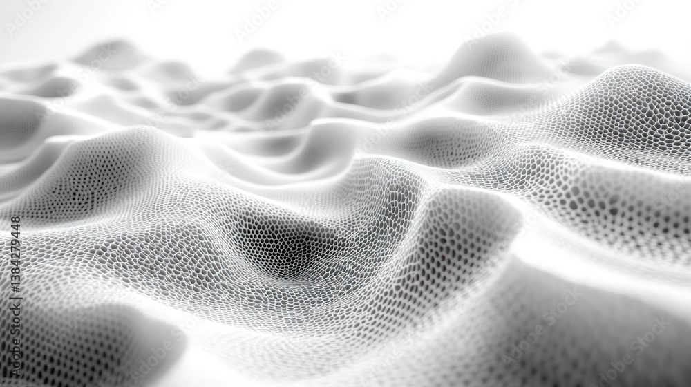Aufkleber abstract minimalistic cyberpunk terrain hexagonal grid futuristic technology art
