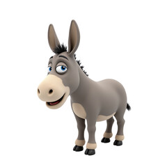 Obraz premium Cartoon donkey with a friendly expression