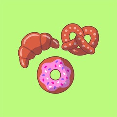 Croissant and Donat Illustration