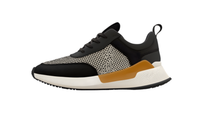 Trendy sneaker with textured sole and modern design isolated on transparent background