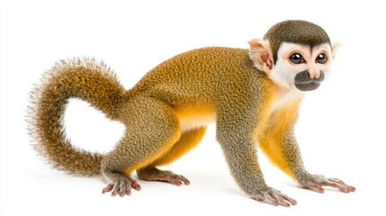 Fototapeta premium Squirrel Monkey isolated on white background