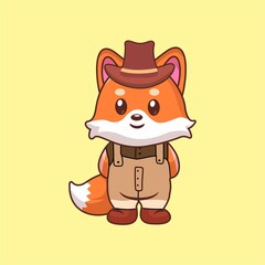 Fox Wearing Suit Illustration