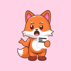 Fox at Work Illustration