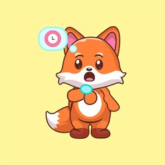 Fox at Work Illustration