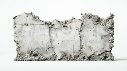 Textured concrete walls isolated on white background