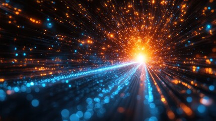 Futuristic Digital Light Streams in Motion