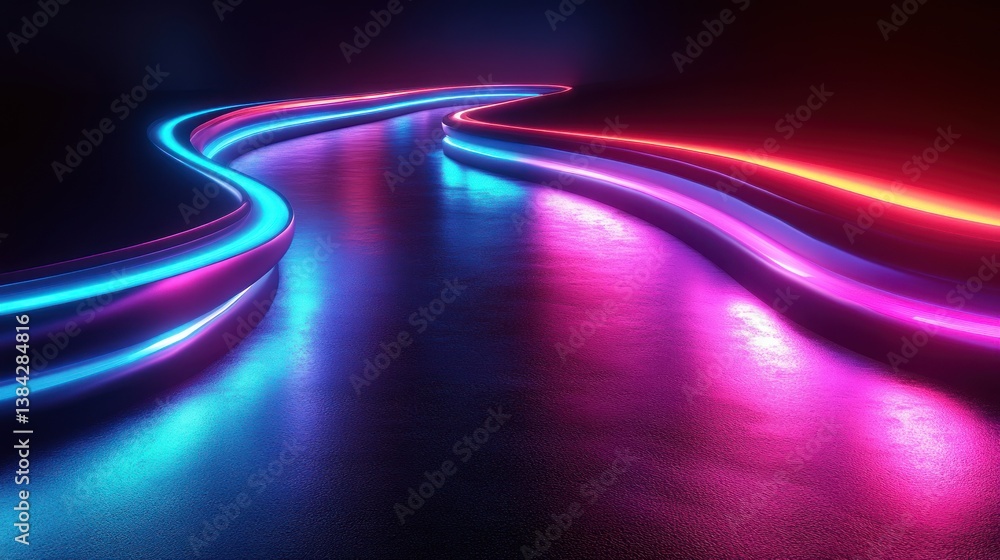 Aufkleber futuristic abstract digital art visualization of big data and ai in cyberspace
