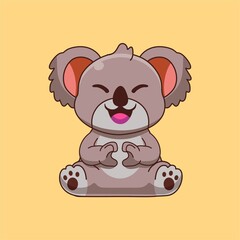 Koala Wearing Winter Hat and Scarf Illustration