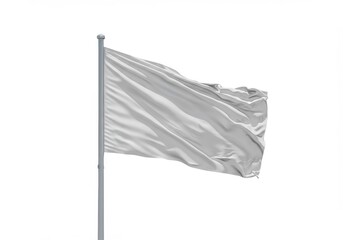 White flag waving blank canvas
