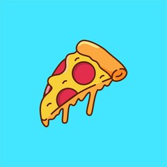 Pizza A Slice of Sausage and Cheese Pizza Illustration