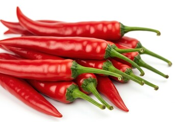 Vibrant red chili peppers crisp
