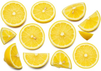 Lemon slices citrus fruit yellow