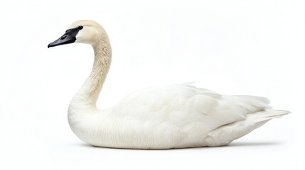 Fototapeta premium Tundra Swan isolated on white background