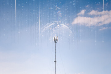 Connecting, communicating, and exchanging with global network cloud data internet technology. Using wireless data with high-speed technology for economic, scientific, and financial development.