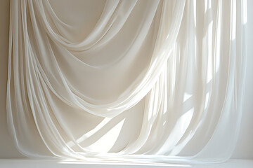 Sunlit Draped Fabric, Sheer Cream Texture, Soft Light Background