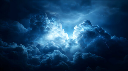 Obraz premium Dramatic Glowing Clouds at Night